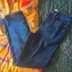 Madewell Iridescent Blue Straight Leg Jeans